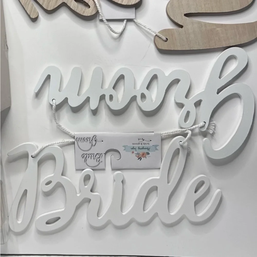 Wedding Bride & Groom Yellow & White Invitation Decoration Set New 6 Items